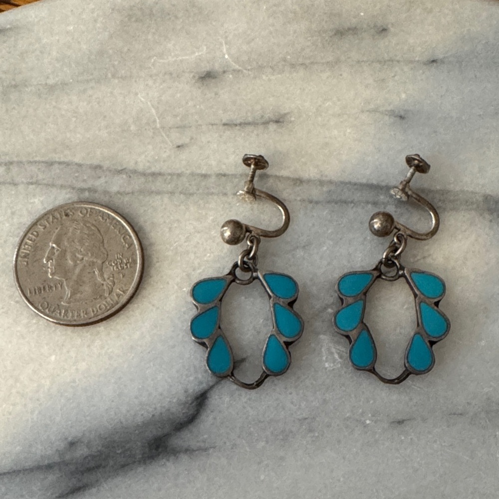 Vintage Turquoise Teardrop Clip-On Earrings